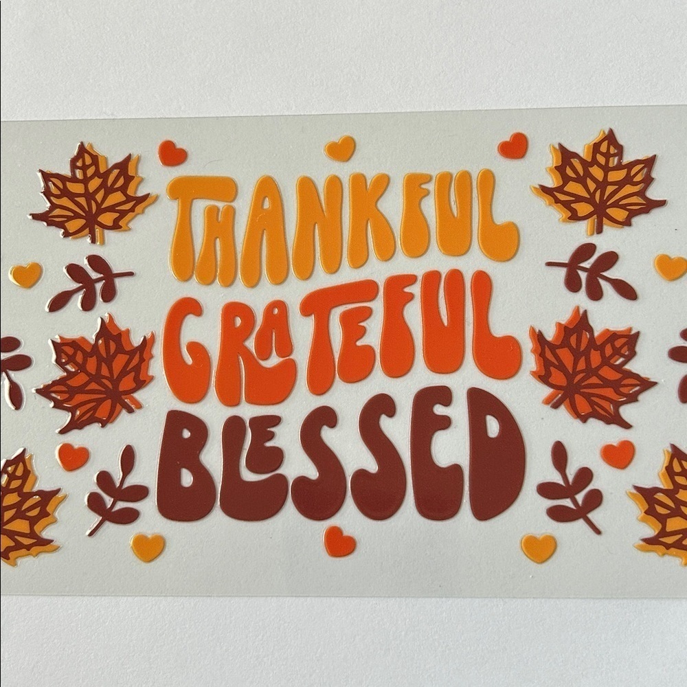 Thankful Grateful Blessed Cup Decal